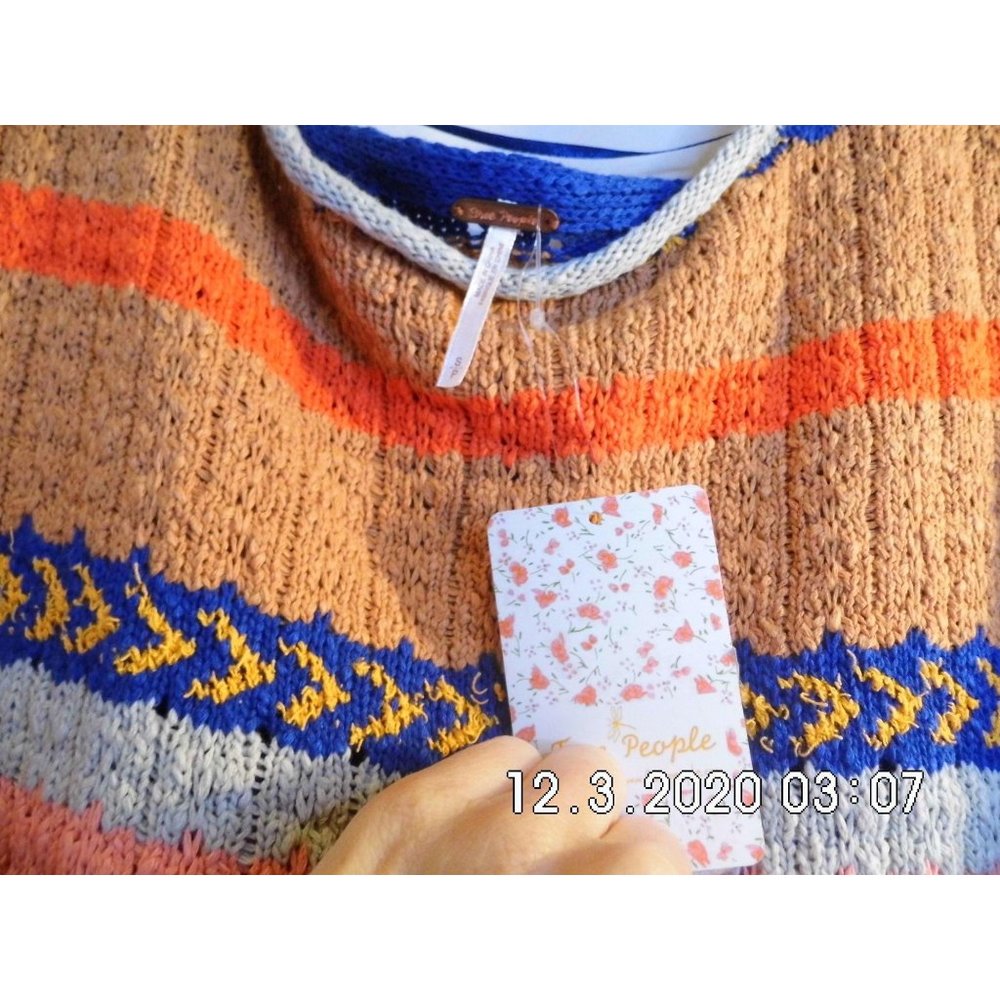 Free People Womens Bohemian Tunic Pullover Sweater Multi Color Small - Picture 4 of 5